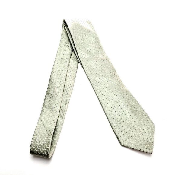 Calvin Klein Silk Tie Woven Green Geometric - Picture 6 of 6